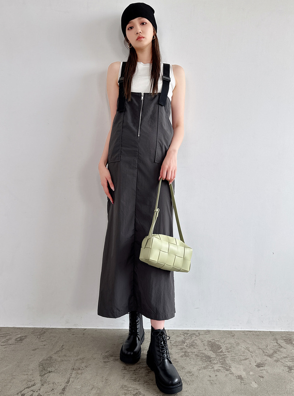 ジッパーナイロンタフタジャンパースカート[dk991a] | レディース